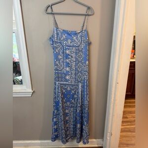 NWT LOFT Blue and White Patterned Maxi Dress